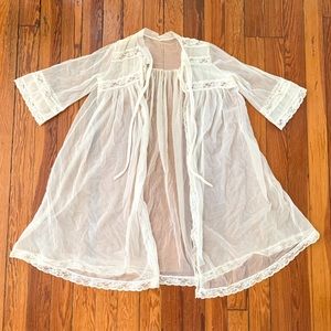 Vintage Sheer and Lace Lingerie Robe
